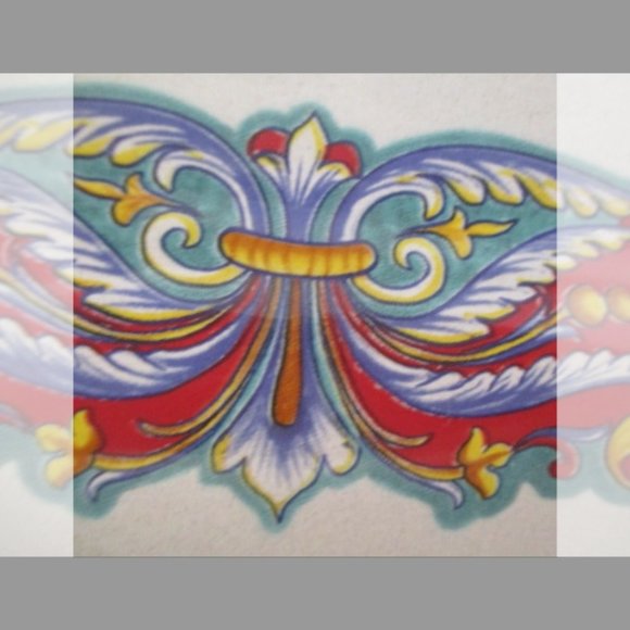 Vtg Italian Ceramica Nova Deruta Serving Platter Decorated--Decal & Hand Painted - Picture 3 of 11